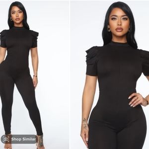 Black dressy skinny jumpsuit
